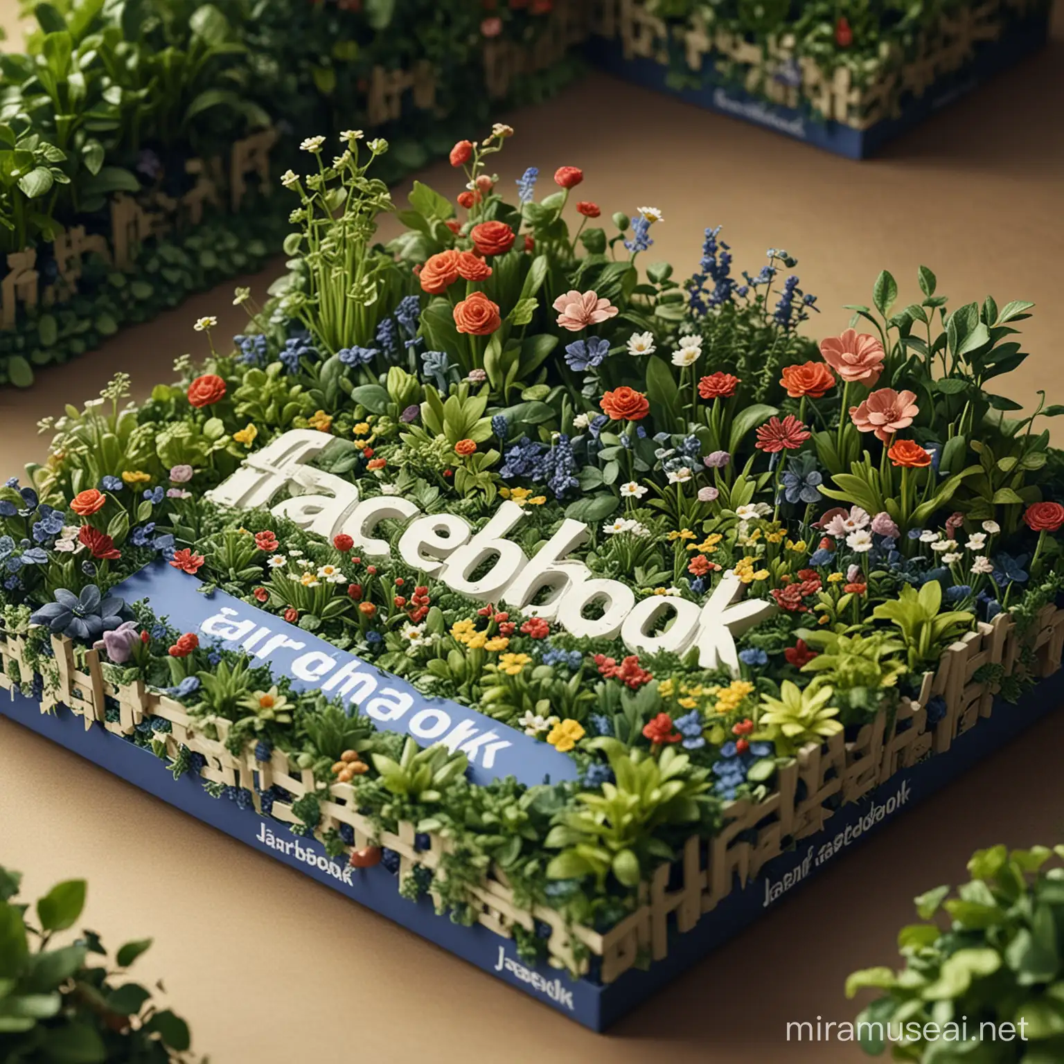 Vibrant 3D Garden Theme Facebook Cover