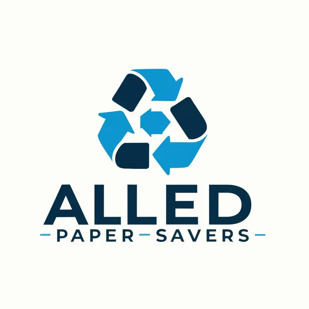a logo design,with the text "Allied Paper Savers", main symbol:I am looking for an expert logo designer who can help create a unique refresh of a pre-existing logo with a primary focus on improving brand recognition. The ideal design is a clear and modern mark that is consistent with its parent company. Here's what I am specifically looking for:

Key Requirements:
- Strong understanding of branding and brand recognition strategies

Preferred Colour Scheme:
- Blue and Grey

Ideal Skills and Experience:
- Proven experience in logo design and brand identity creation
- Exceptional creativity and innovative design skills

The industry is Paper Recycling, so something modern that resonates with Recycling. The company name is Allied Paper Savers.

And GO!,Moderate,clear background