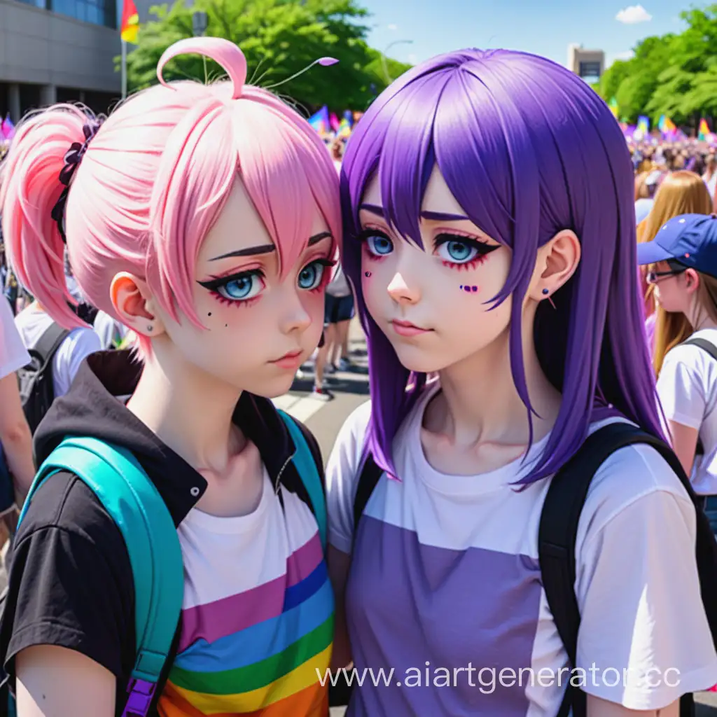 Фанатка аниме признаётся в любви неформальной девушке на параде ЛГБТ пока родители злятся