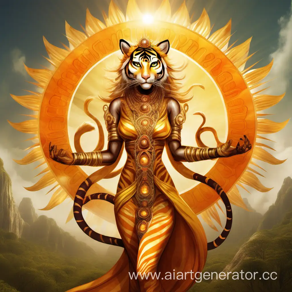 Богиня солнца антропоморфная тигрица