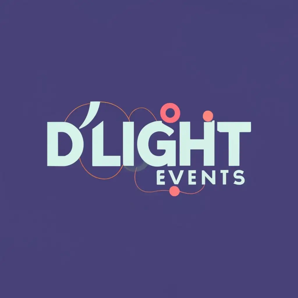 logo, The words "D'Light Events" and "Events related art", with the text "D'Light Events", typography, be used in Events industry