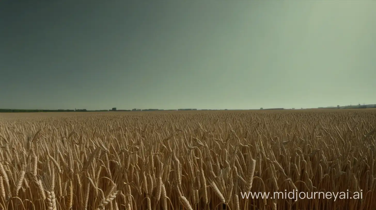 Expansive Wheat Field Landscape with Golden Grains