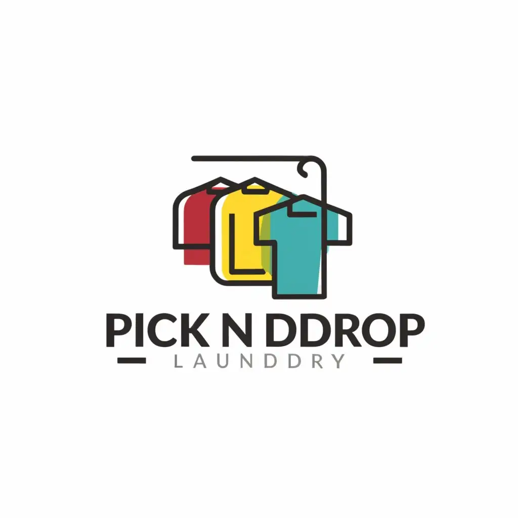 a logo design,with the text "PICK N DROP", main symbol:LAUNDRY SERVICE,Moderate,clear background