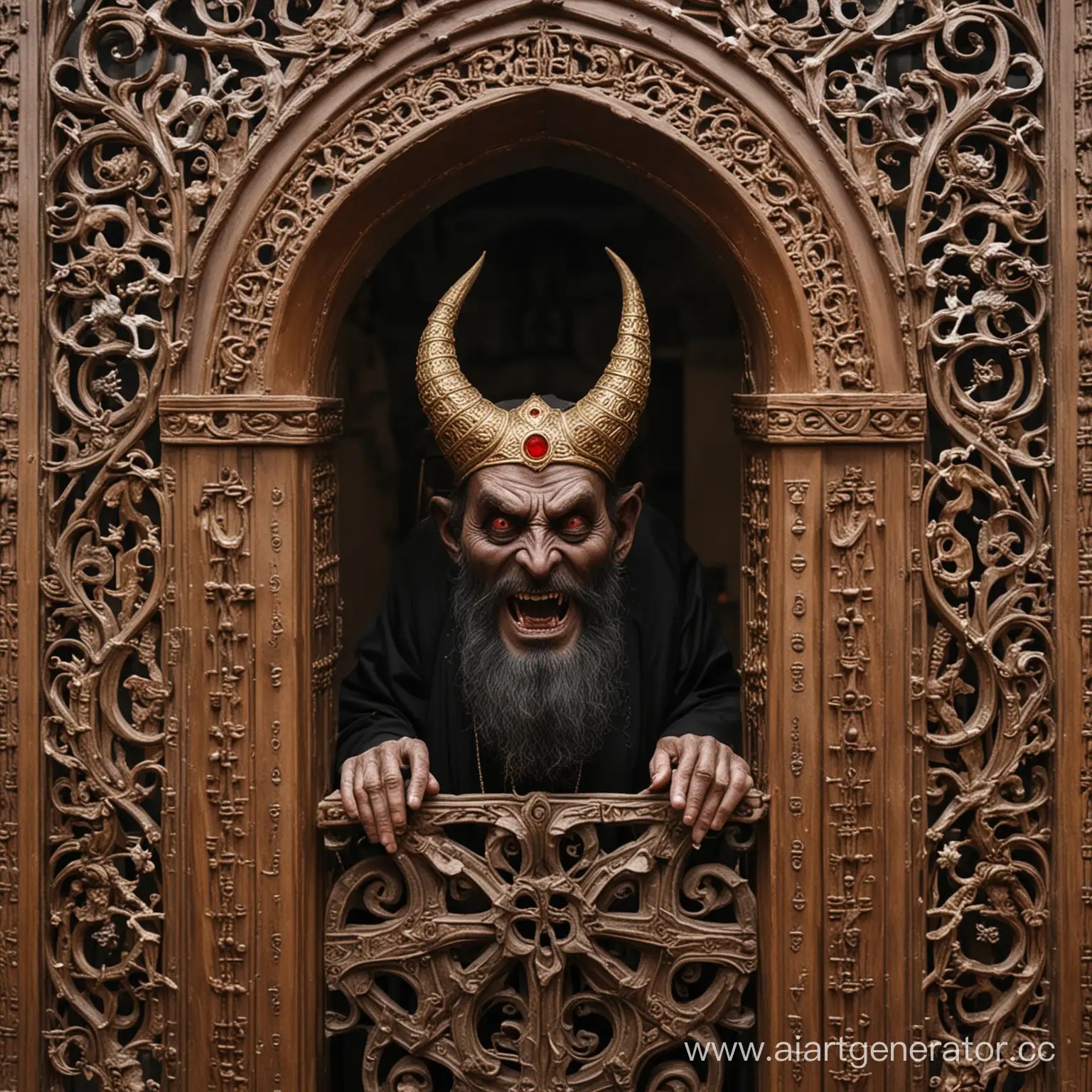 Devil-Peeking-from-Royal-Gates-at-Orthodox-Altar