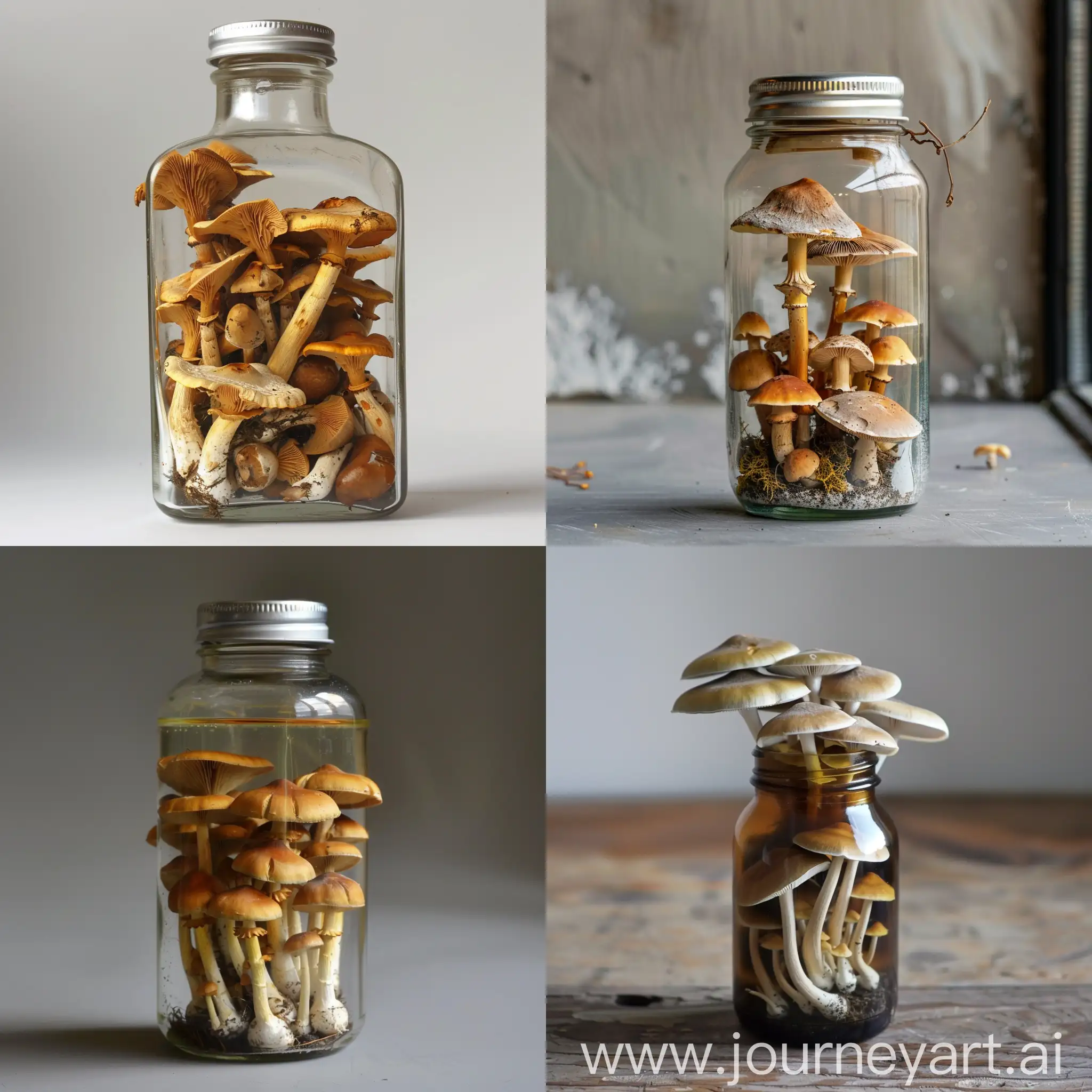 medical mushrooms in the bottle
