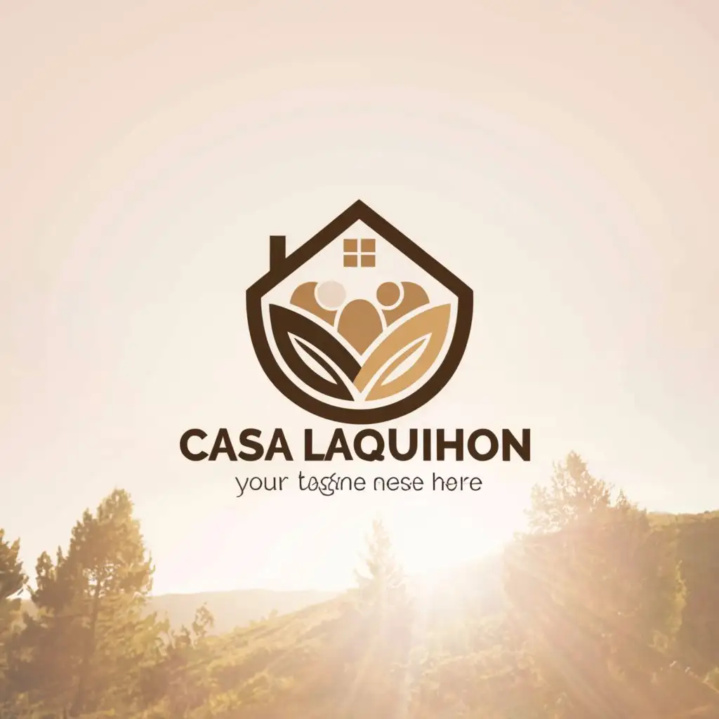 a logo design,with the text "CASA LAQUIHON", main symbol:FAMILY,Moderate,be used in Home Family industry,clear background