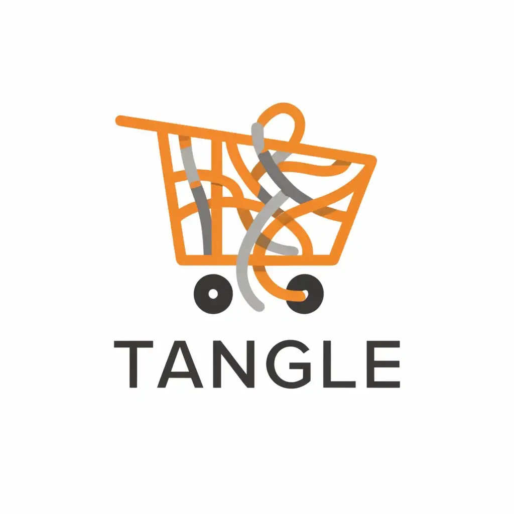 LOGO-Design-For-Tangle-Modern-Shopping-Cart-Concept-on-Clear-Background