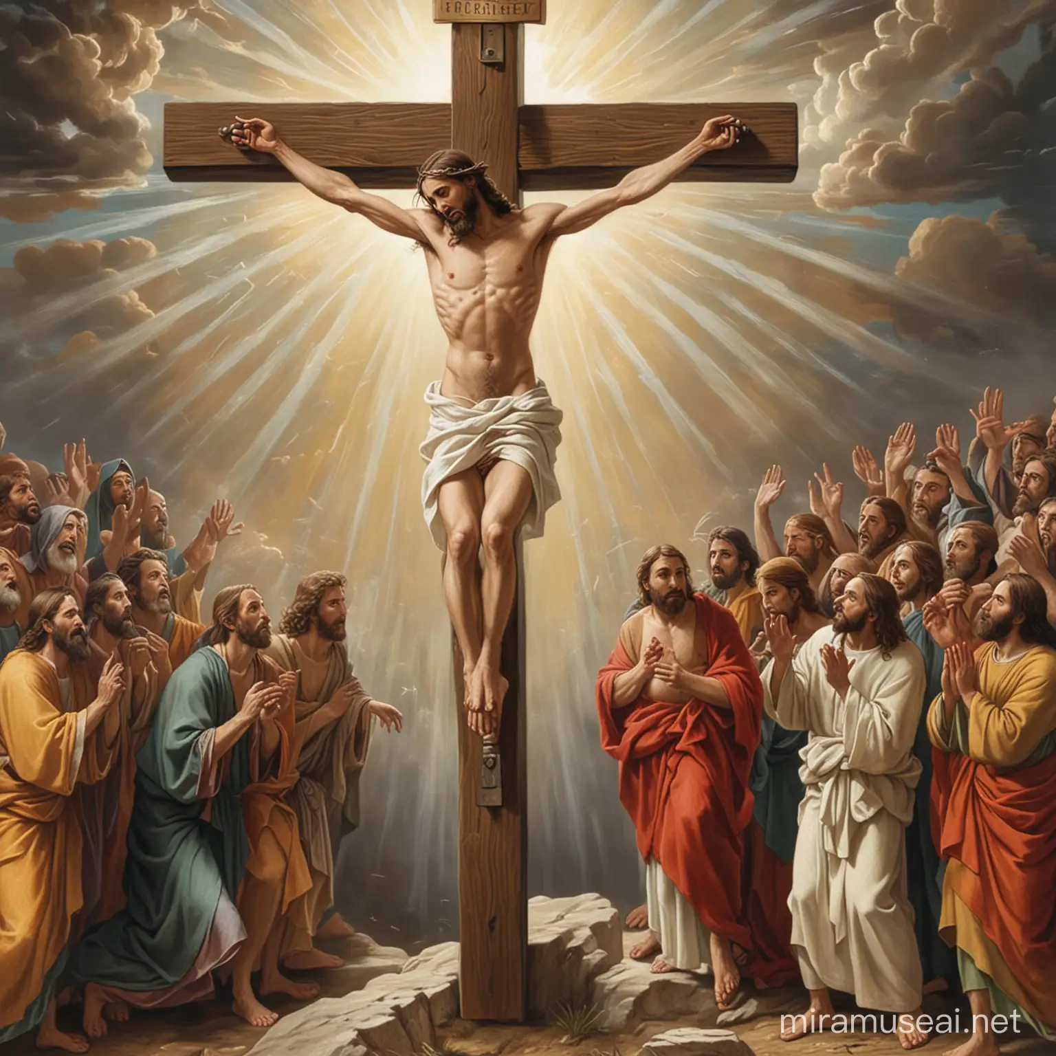  
crucifixtion of Jesus Christ and His resurrection 