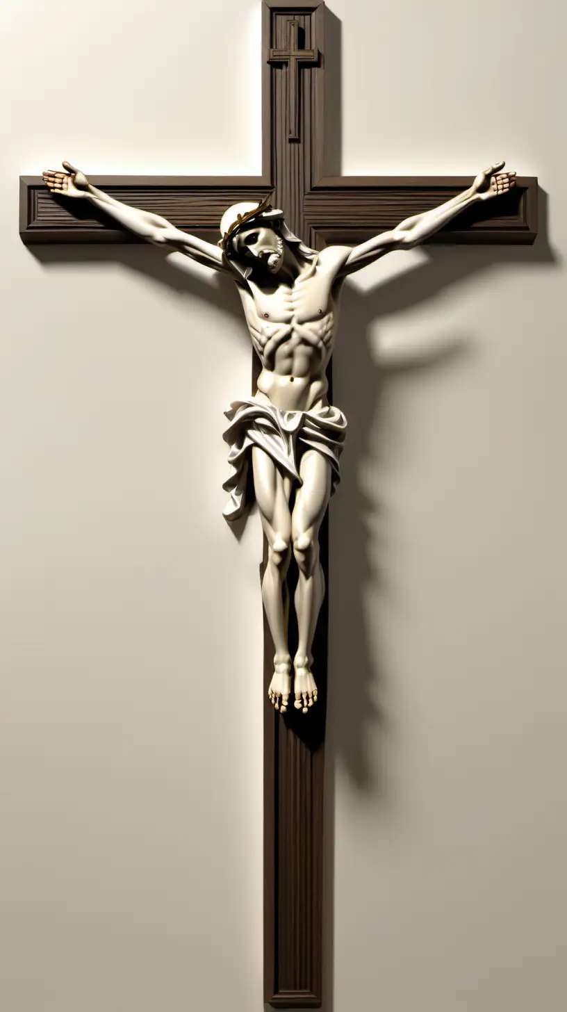 Crucifix Relief Artwork Depiction of Jesus on the Cross