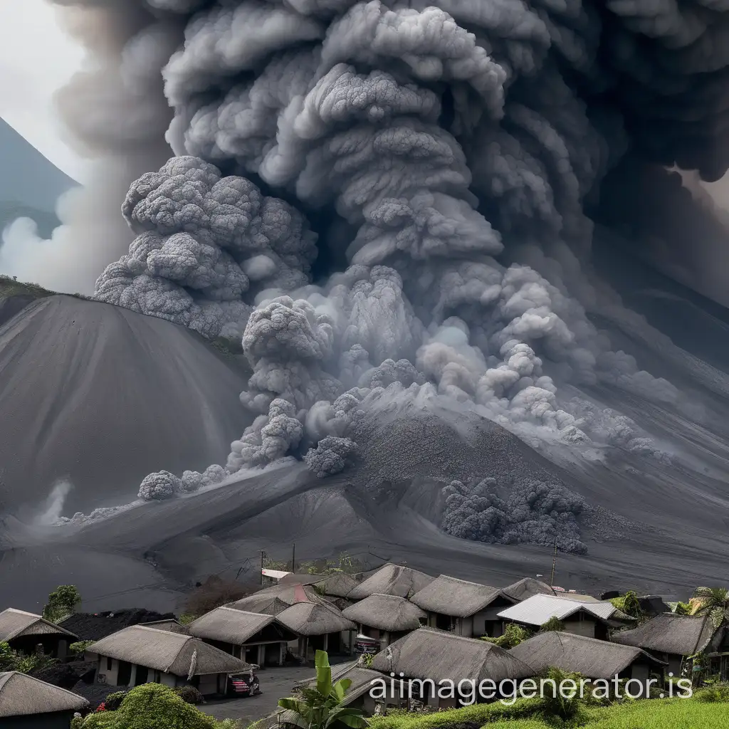 Village engulfed by volcano ashes