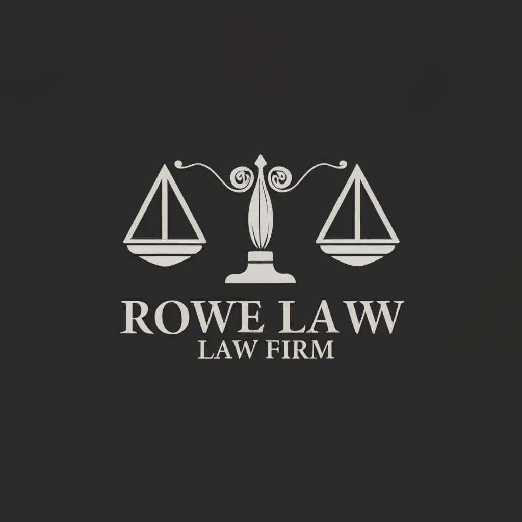 a logo design,with the text "Rowe Law Firm", main symbol:scales of justice,Moderate,be used in Legal industry,clear background