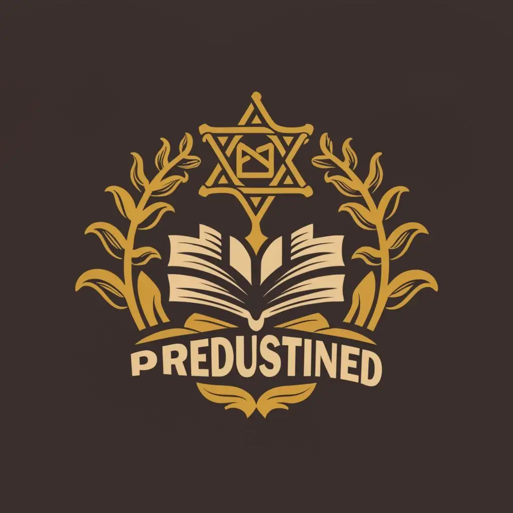 logo, Books and God, with the text "PreDustined", typography, be used in Religious industry