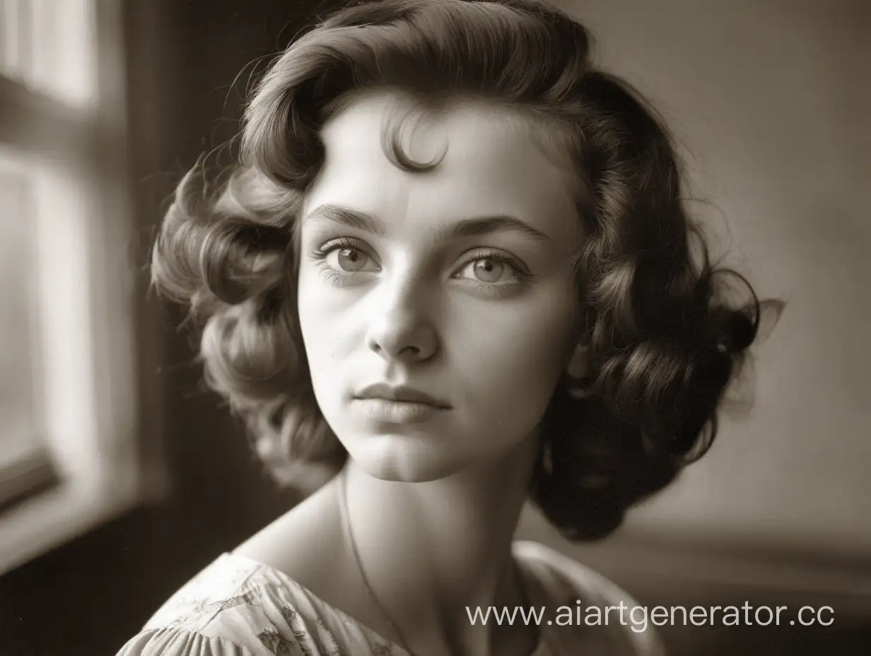 USSR-Social-Realism-Style-Portrait-Captivating-Woman-on-Kodak-Film