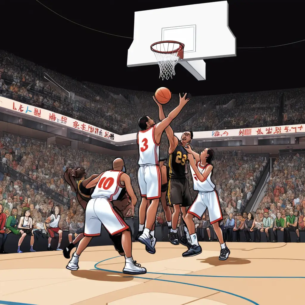 Dynamic Basketball Game with Intense Action and Skilled Players