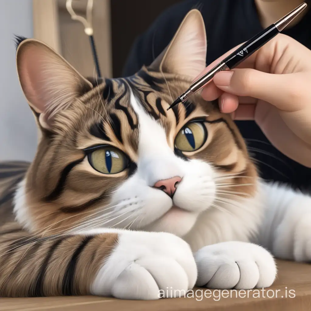 doing brows for the cat, realism style