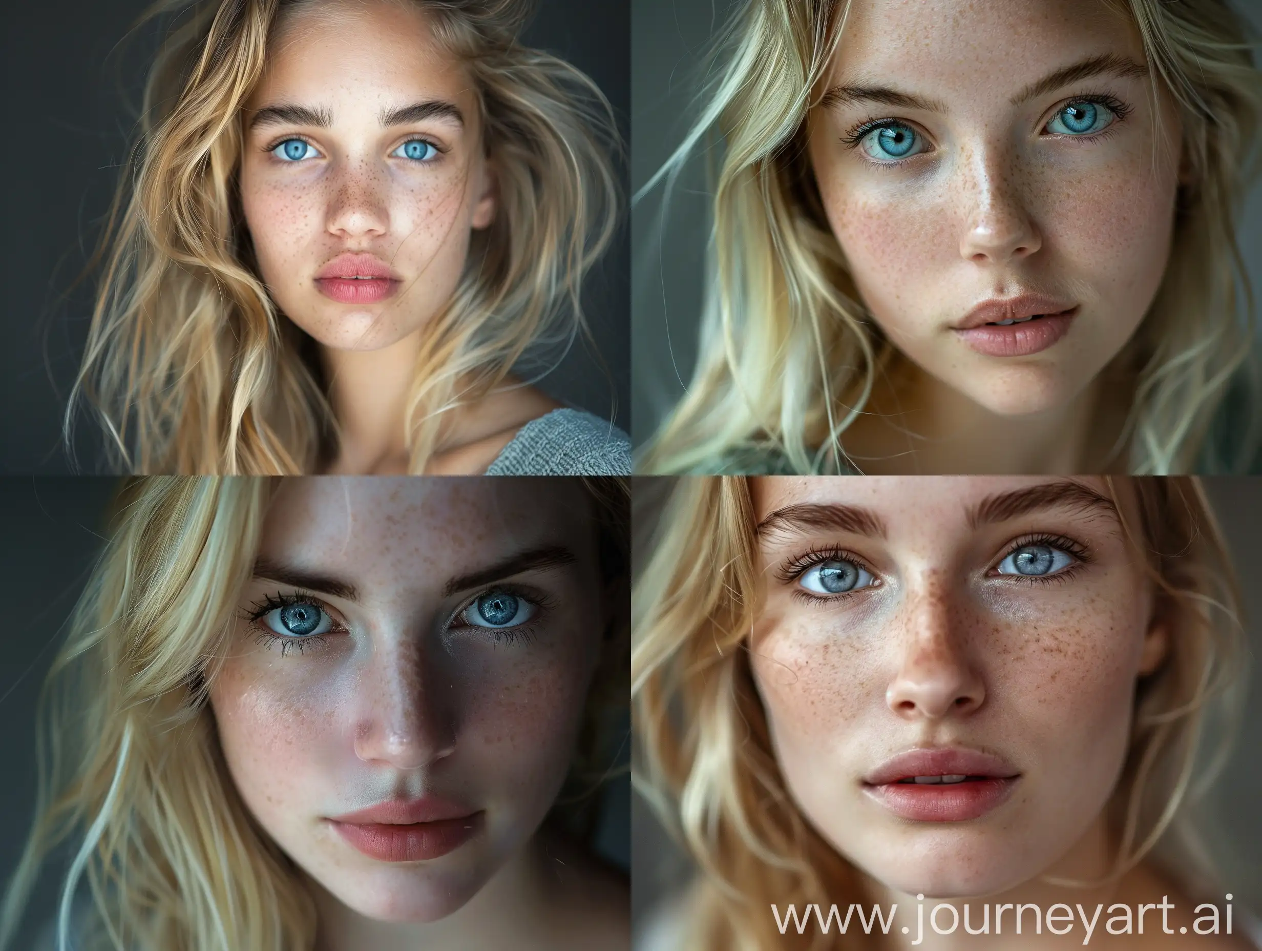 Realistyczne zdjęcia 20 letniej kobiety niebieskie oczy włosy blond 