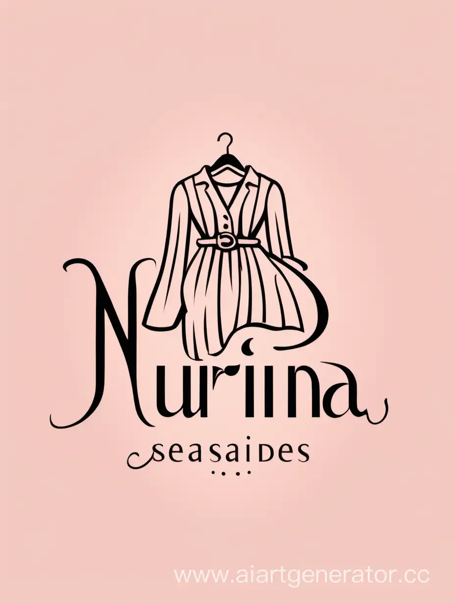 Лого магазина женской одежды. Название магазина: "Nurina", Нежные и строгие оттенки