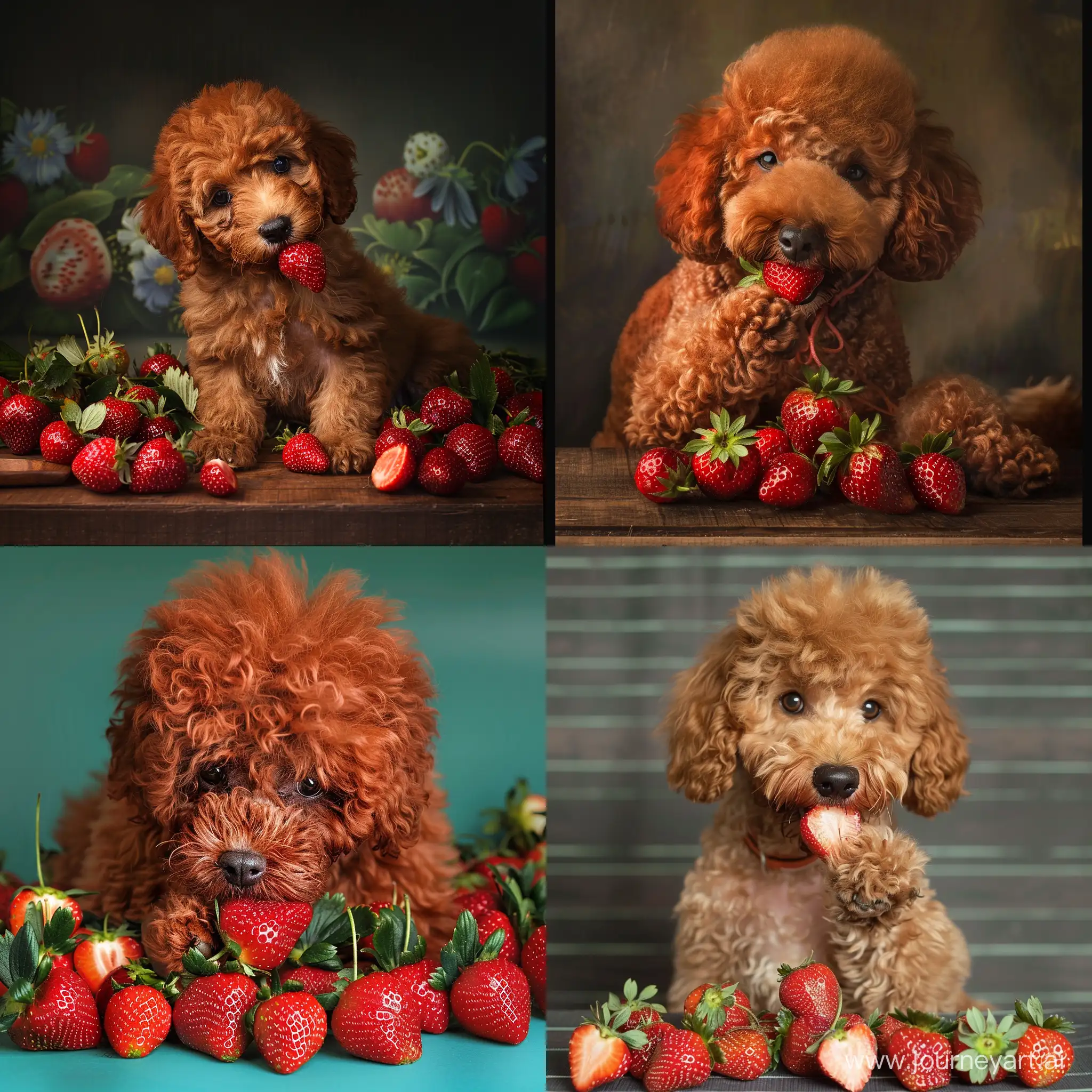 Adorable-Poodle-Enjoying-Sweet-Strawberries
