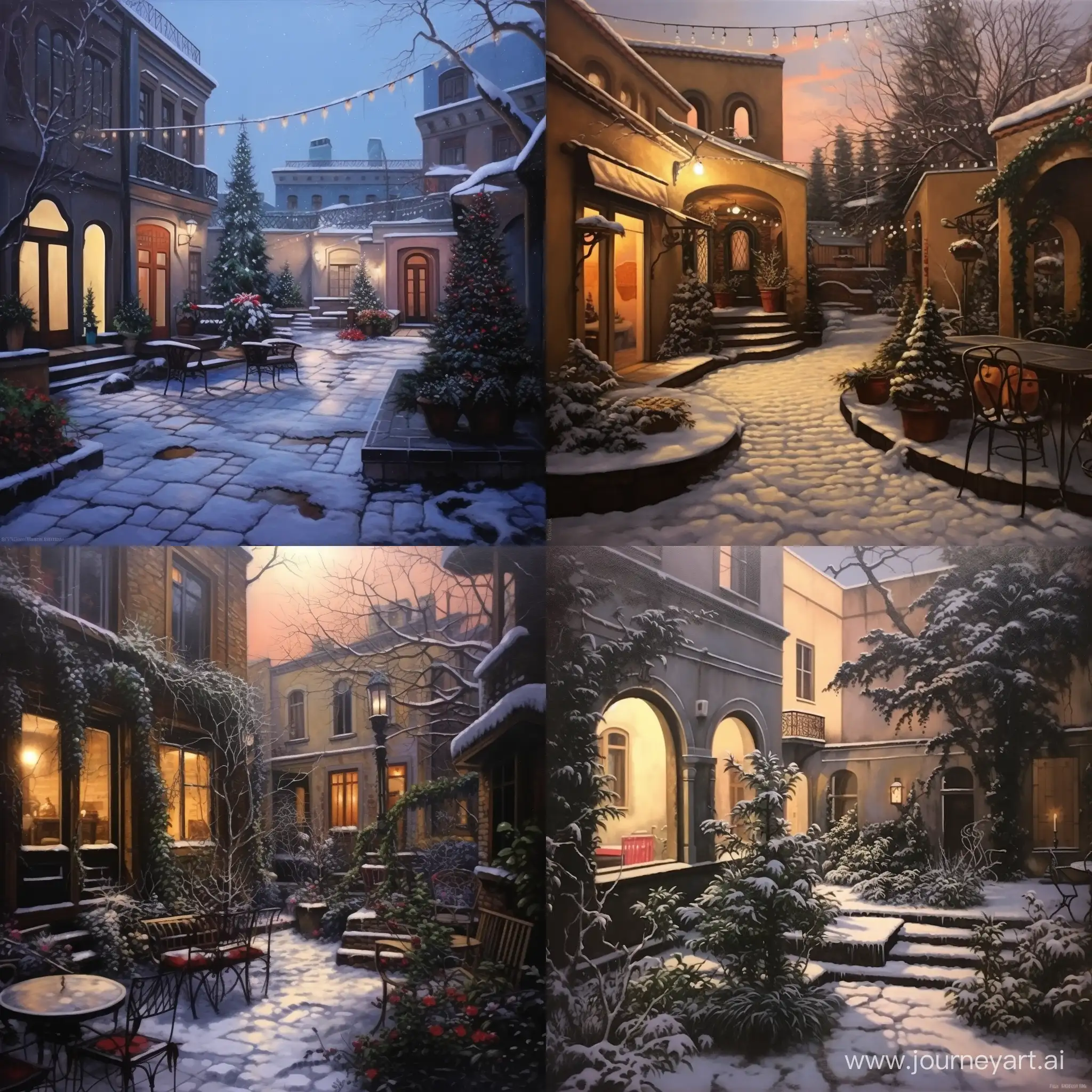 St-Petersburg-Winter-Evening-Courtyard-with-a-Well-Photorealistic-Scene