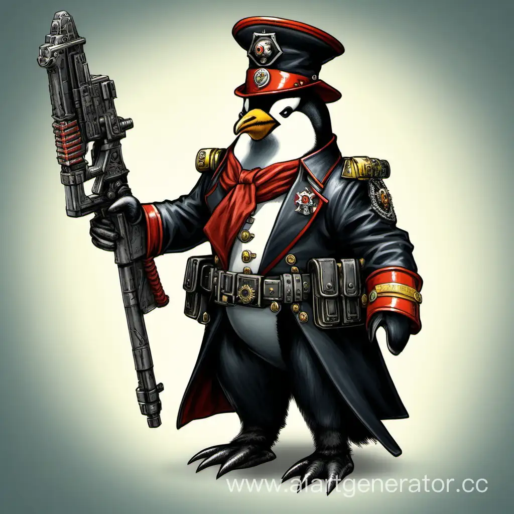 Пингвин коммисар из Warhammer 40000