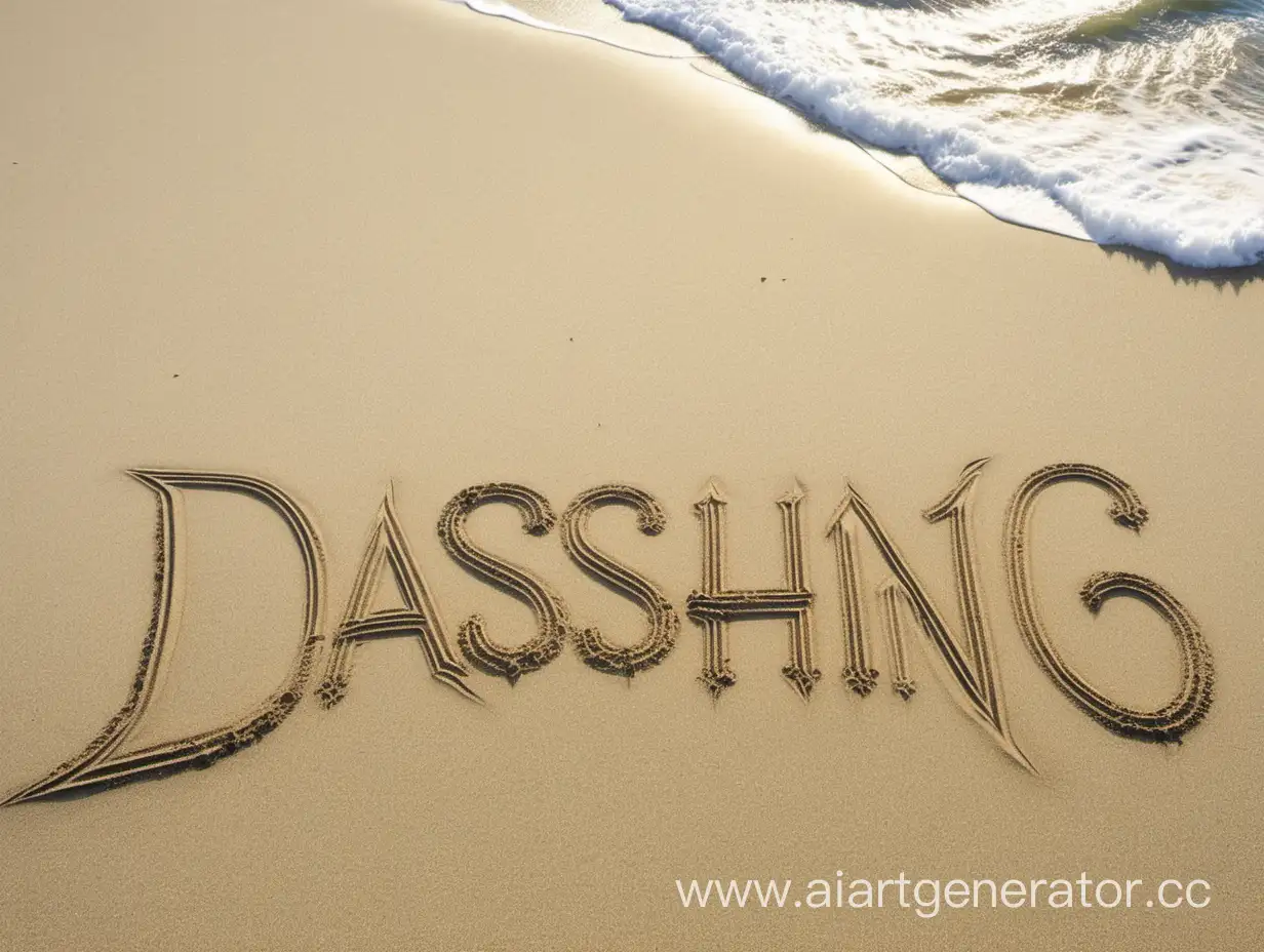 Надпись на песке у моря «Jetour Dashing 03.02.24»