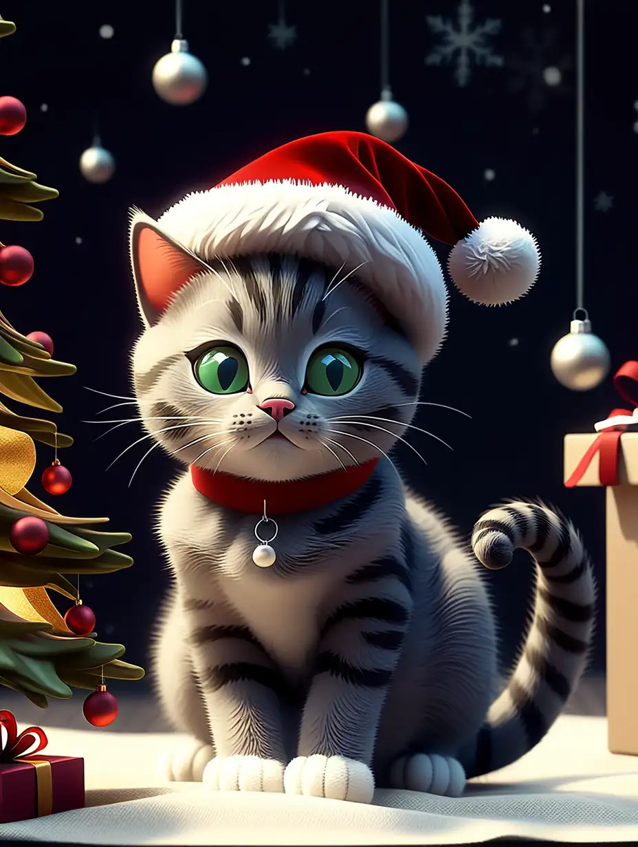 Festive Christmas Cat Animation with Playful Holiday Spirit