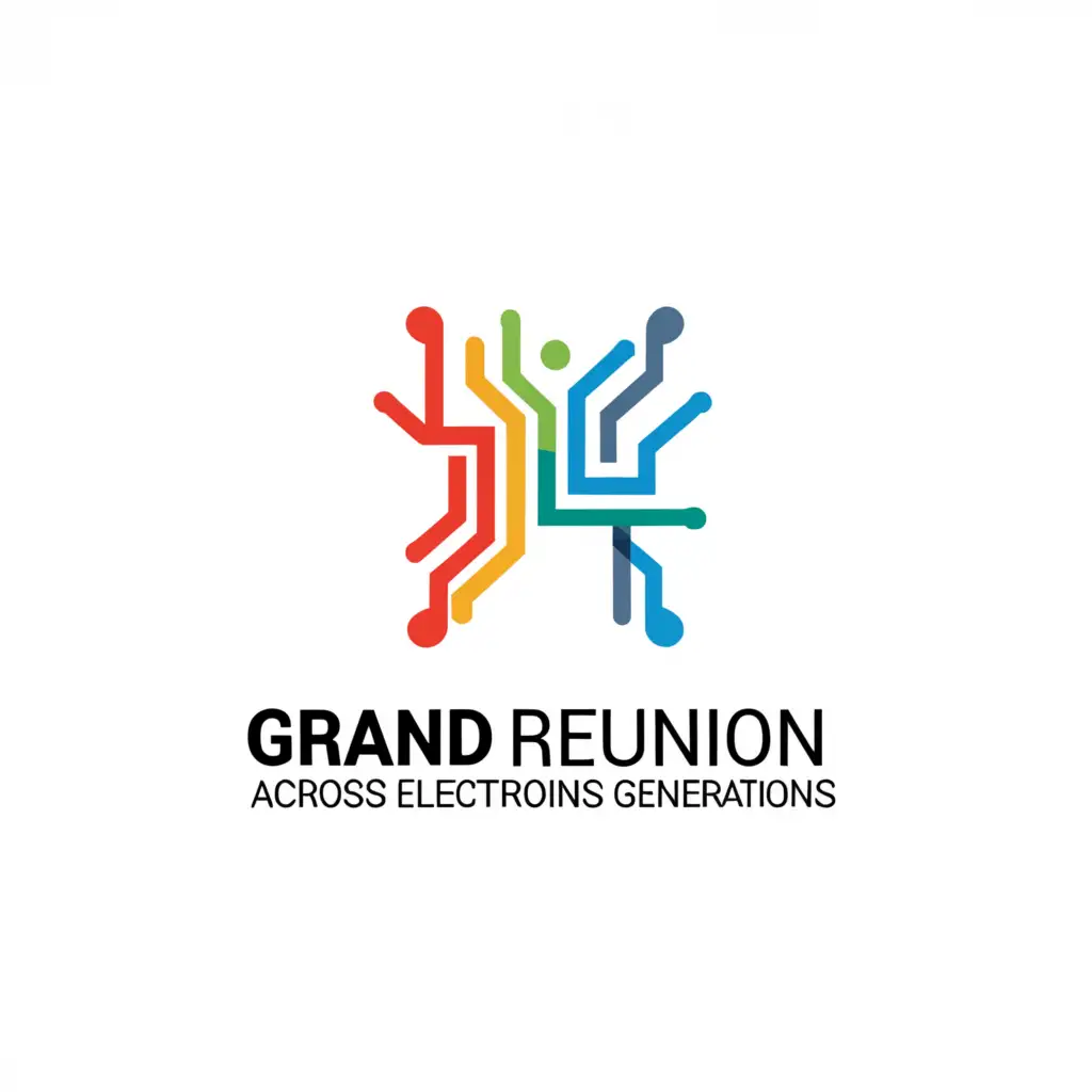 a logo design,with the text "Grand Reunion Across Electronics Generations", main symbol:Electronics,complex,be used in Education industry,clear background