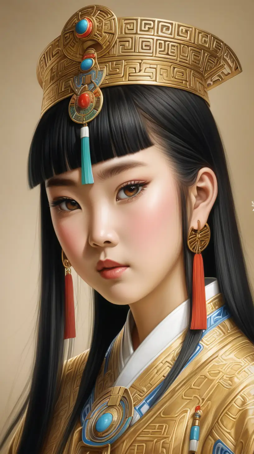 Elegant Representation Lady of Cao Chinese Chimu Beauty