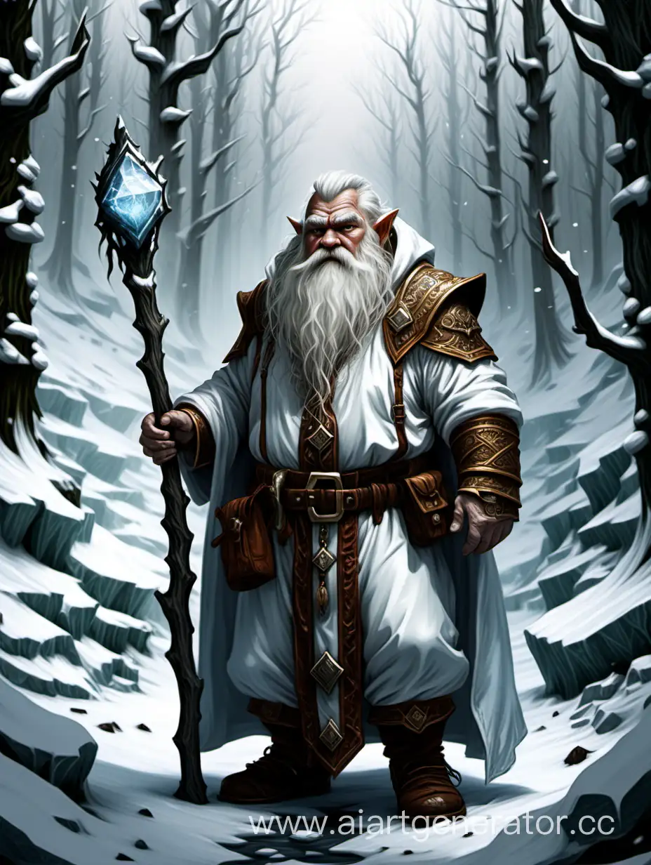 Ethereal-White-Robed-Dwarf-Amidst-Enchanted-Snowy-Forests