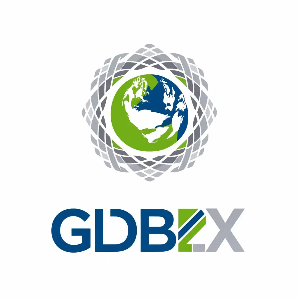 logo, BURAQ, with the text "GlobEx", typography, logo with navy blue shaded color as per writing color