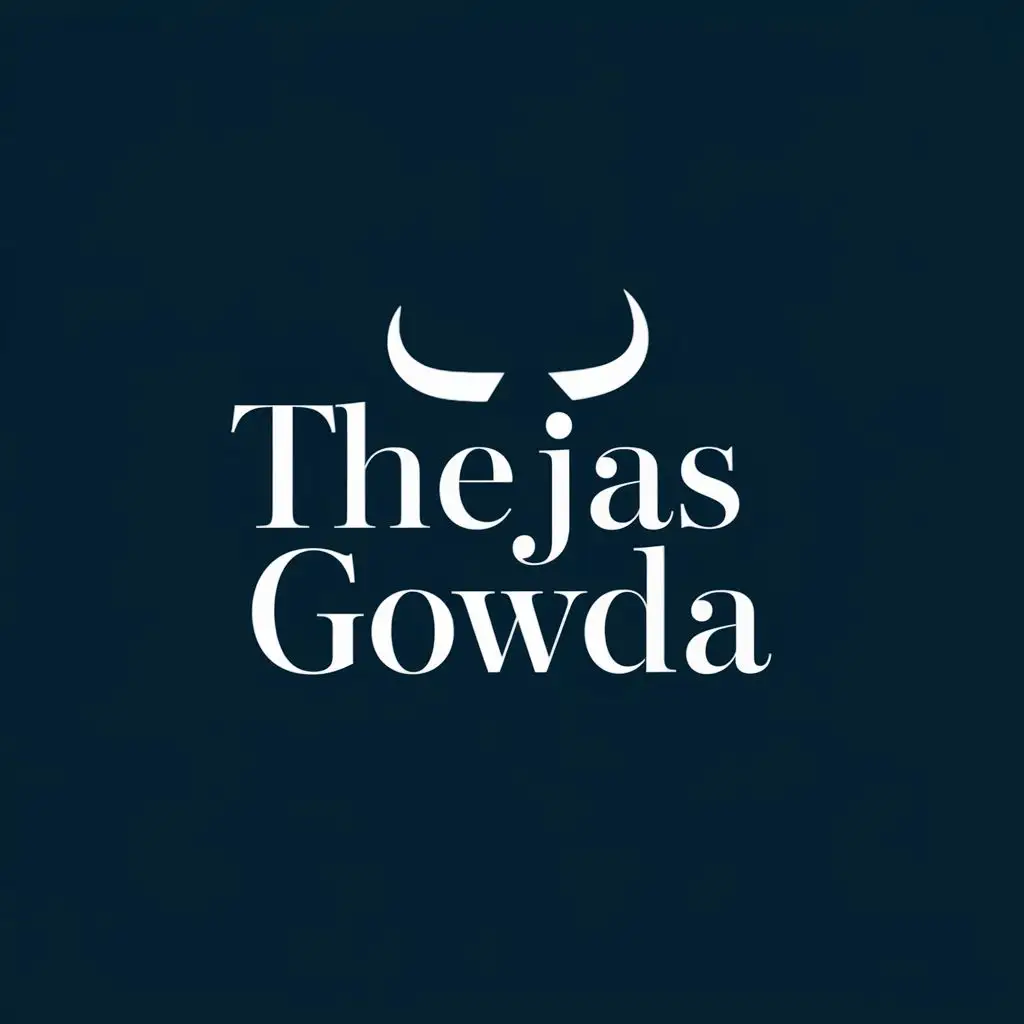 logo, BULL, with the text "THEJAS GOWDA", typography, be used in Education industry