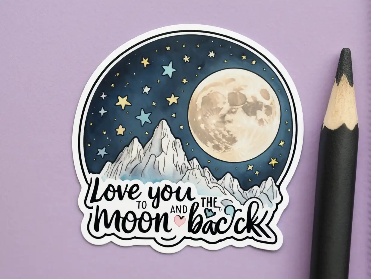 Adorable Love You to the Moon and Back Sticker for Expressing Affection