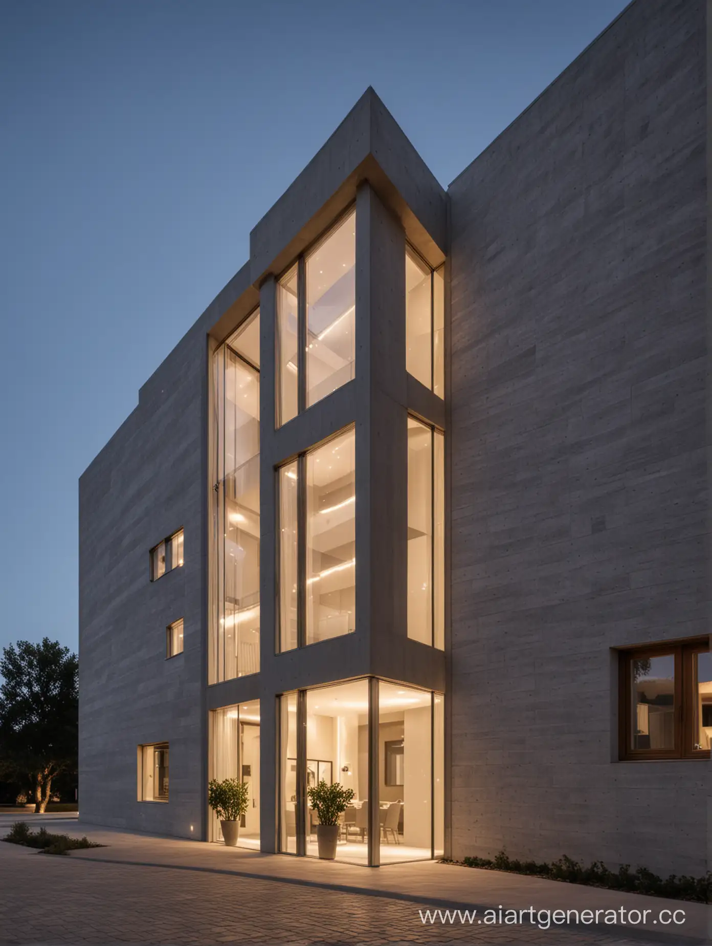 Contemporary-Building-with-Modern-Architectural-Style-and-Illuminated-Lighting