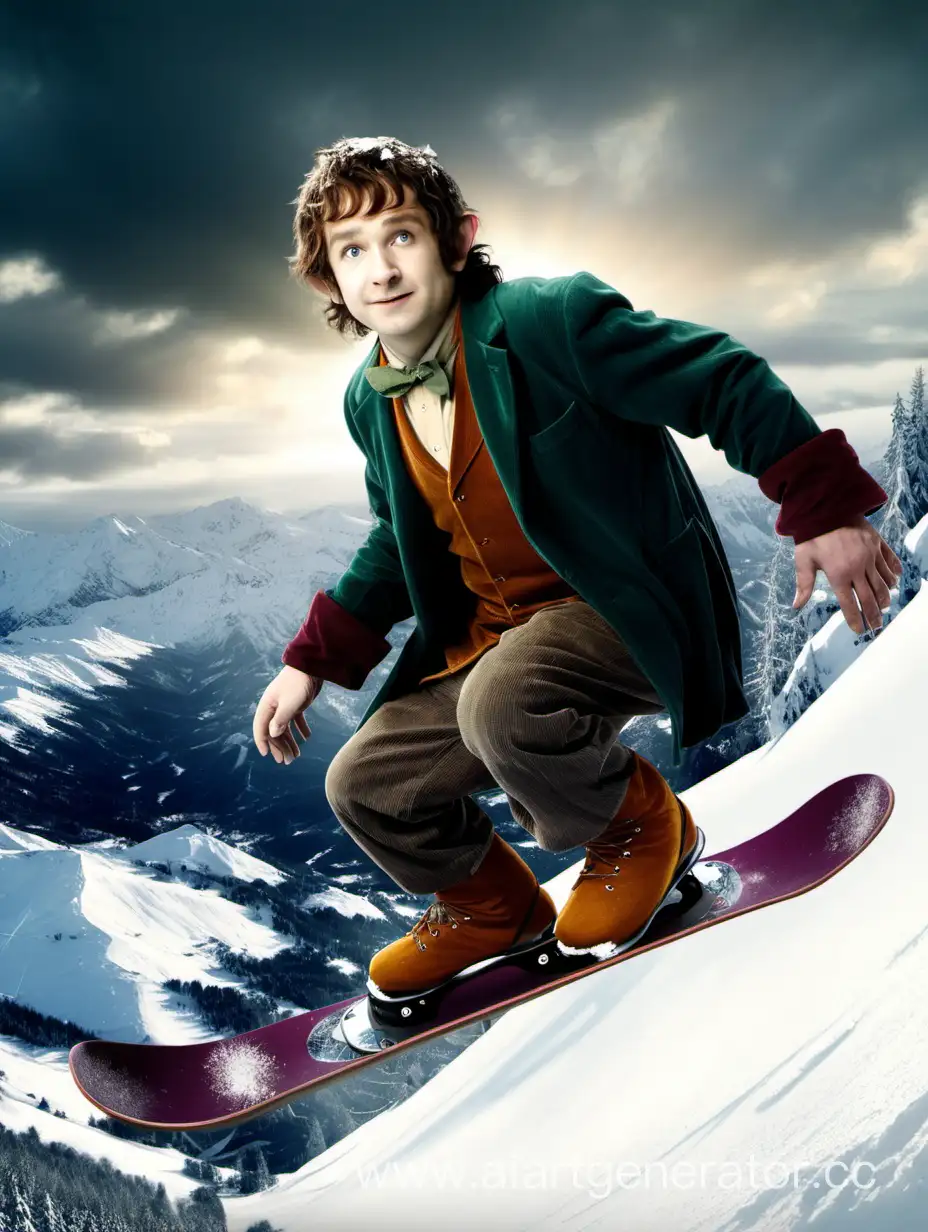 Snowboarding-Hobbit-in-Winter-Wonderland