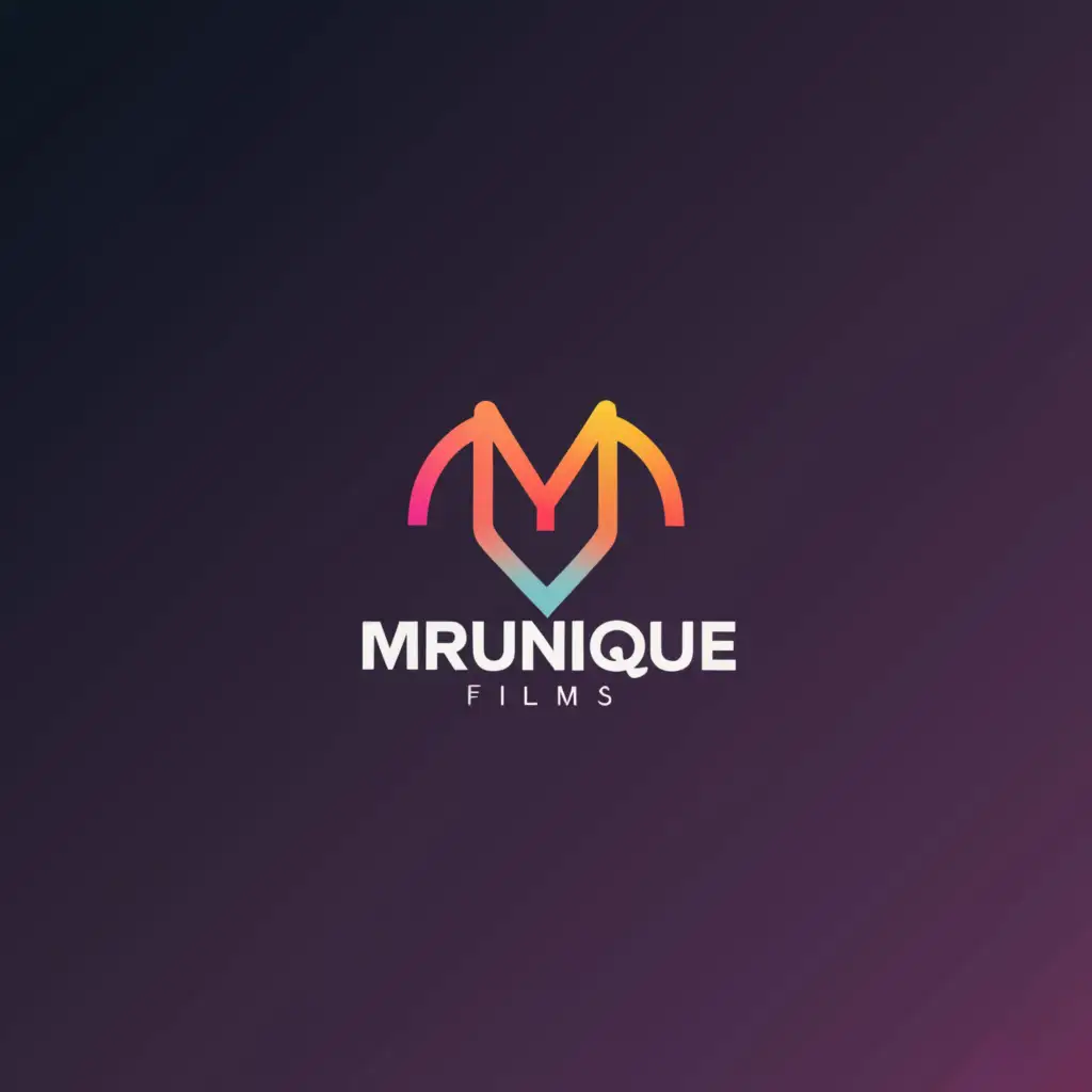 a logo design,with the text "MrUnique films", main symbol:MRUNIQUE,complex,clear background