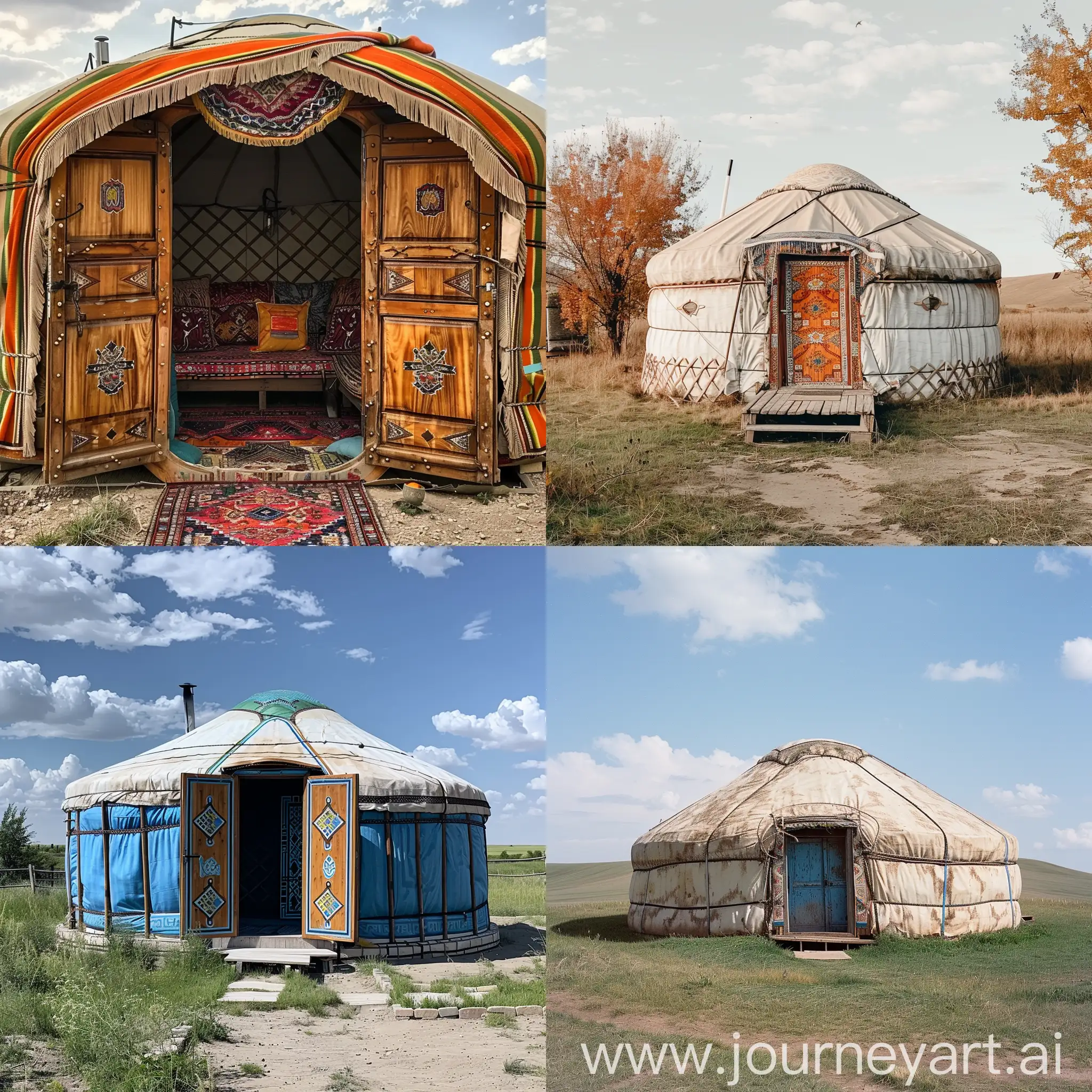 Traditional-Kazakh-Yurt-with-Ornate-Patterns-Cultural-Architecture