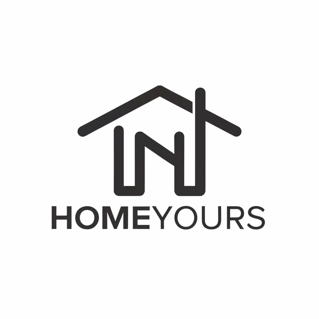 a logo design,with the text "Homeyours", main symbol:home,Minimalistic,be used in Real Estate industry,clear background