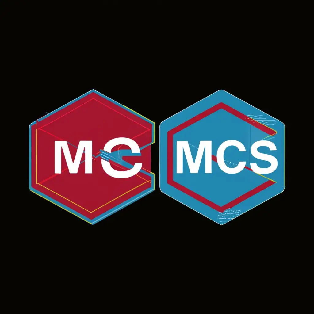 logo, blue and red hexagon pattern, with the text "MCS", typography, be used in Technology industry
