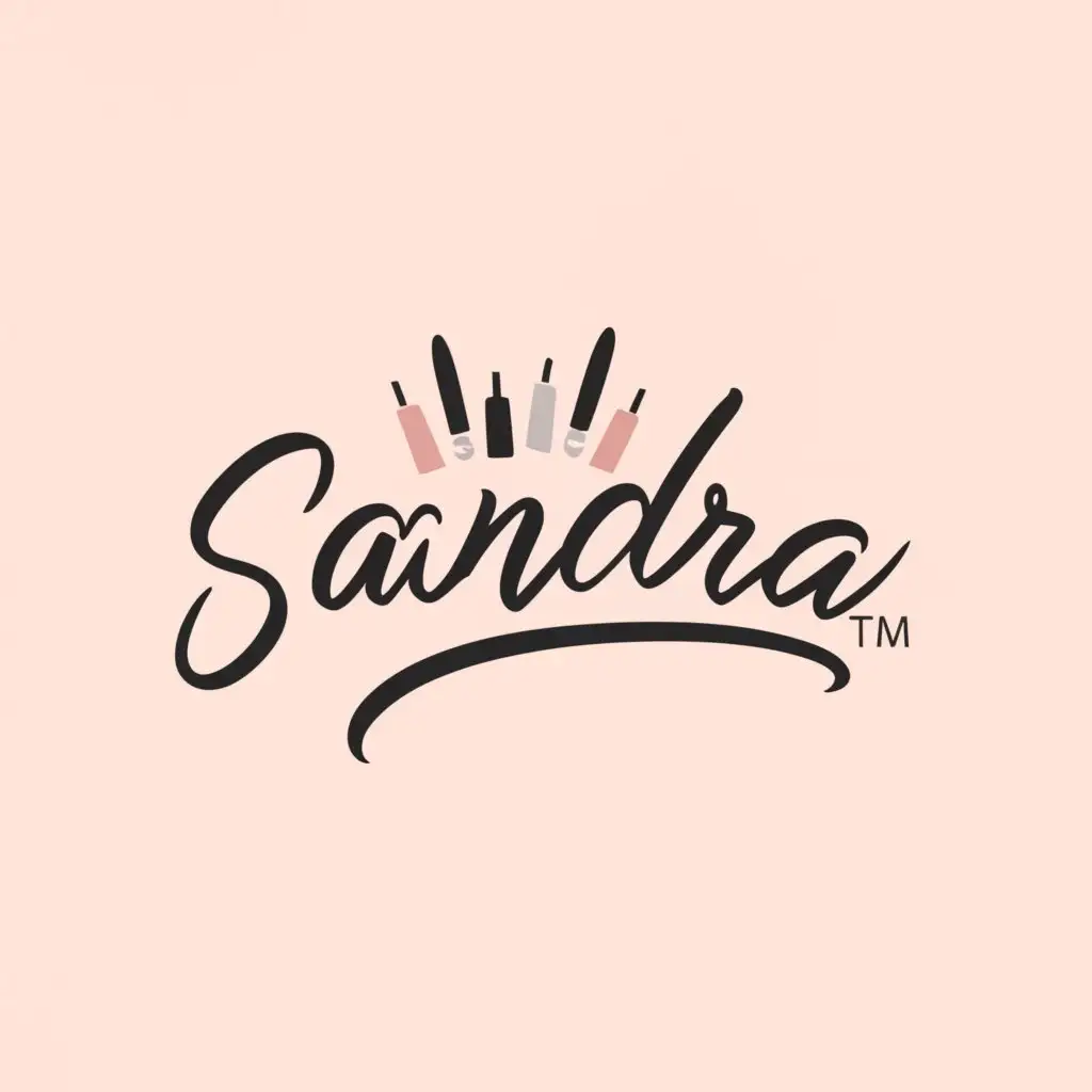 a logo design,with the text "Sandra", main symbol:nails,Moderate,be used in Beauty Spa industry,clear background