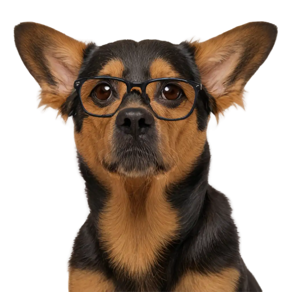 Stylish-Canine-Visionary-A-Dog-in-Glasses-as-a-HighQuality-PNG-Image