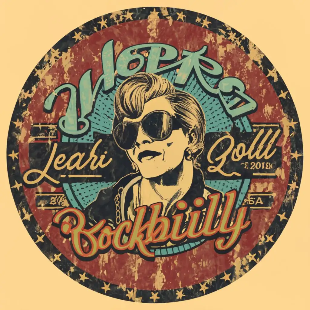a logo design with a main symbol. A vintage looking logo for a rockabilly band without lettering or writing. The logo has a 1950s feel, featuring a retro look within a round design. In the center, there is a space for me to add a drawing of the lead singer. The overall vibe captures the spirit of the 1950s era with a touch of rock and roll flair., complex, can be used in Entertainment industry, clear background