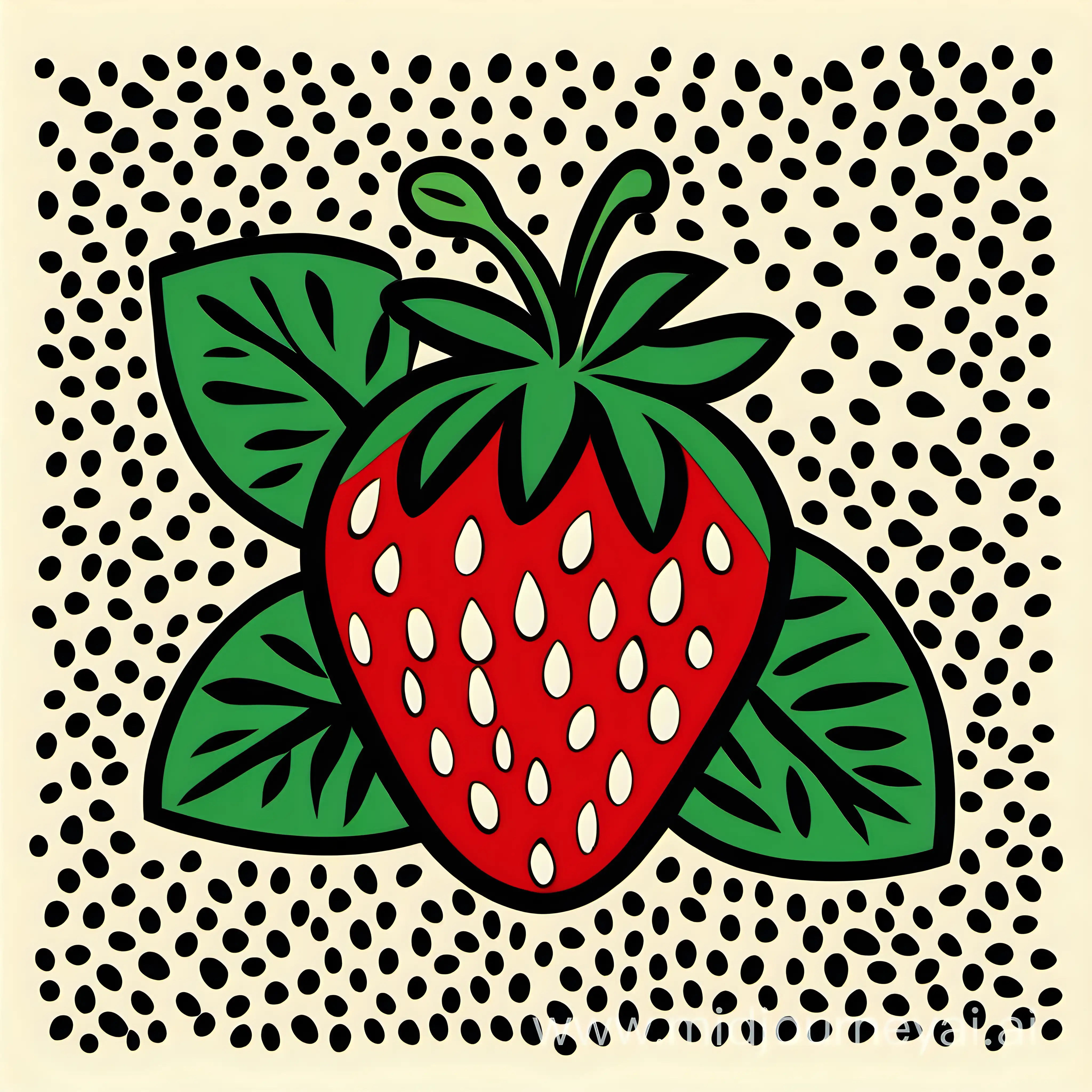 Vibrant Strawberry Illustration in Henri Matisse Style NeoImpressionist Art