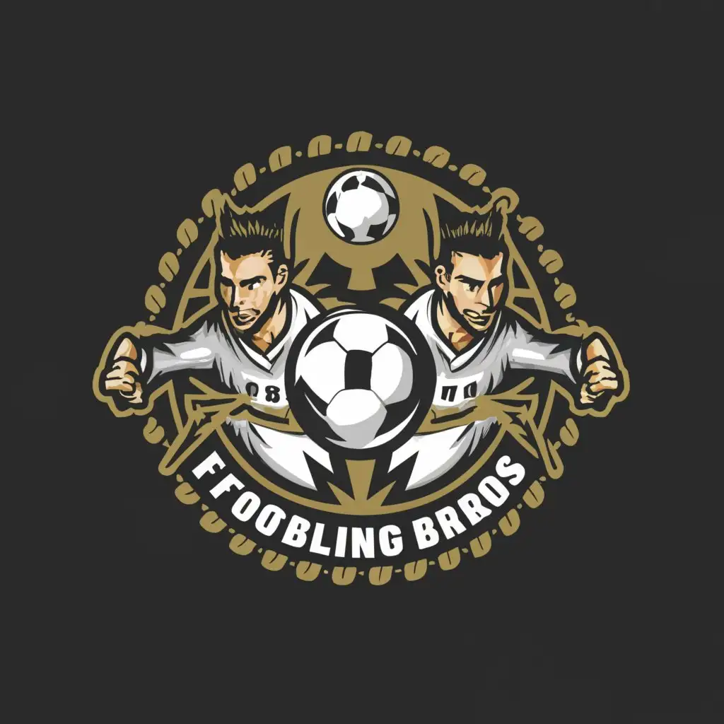 LOGO-Design-For-TheFootballingBros-Dynamic-Duo-Holding-Ball-with-Numbers-7-10