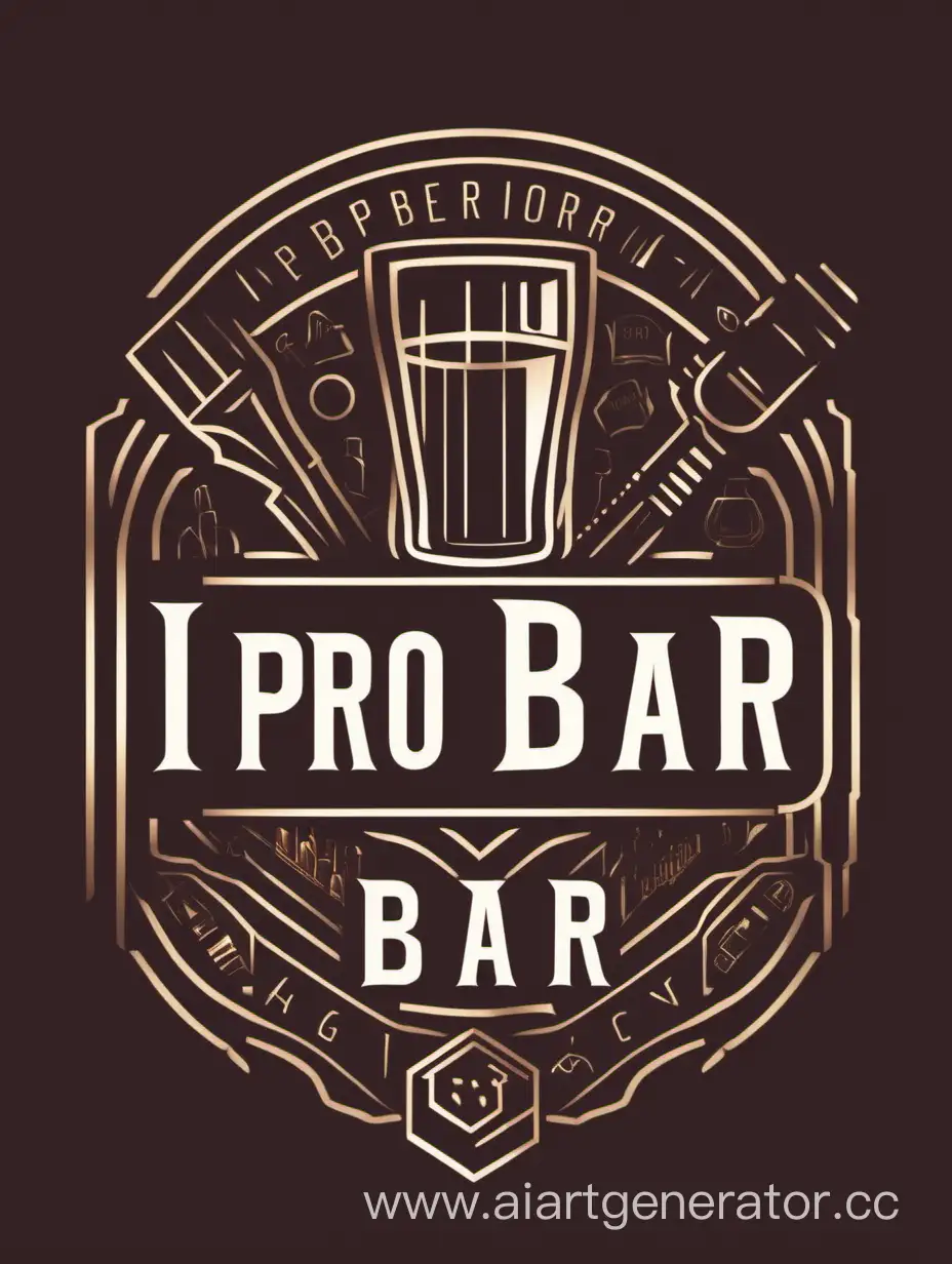 Логотип it бара алкогольных напитков для программистов. Название бара iPRO BAR
