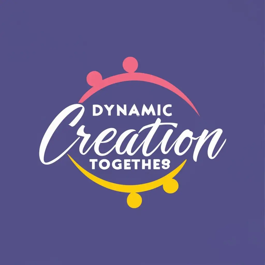 logo, creative, dynamic, with the text "dynamic creation together", typography