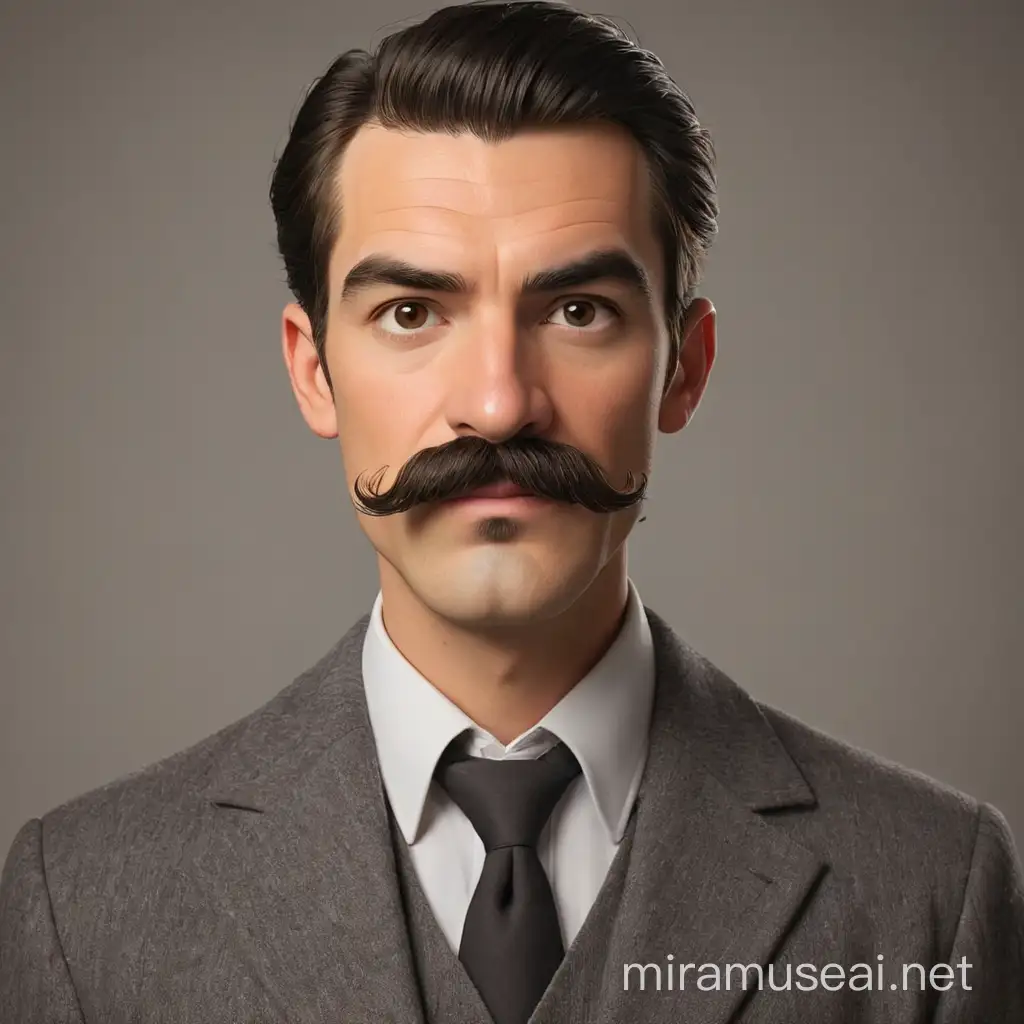 Creative Gentleman with Mustache Designing on Adobe Illustrator