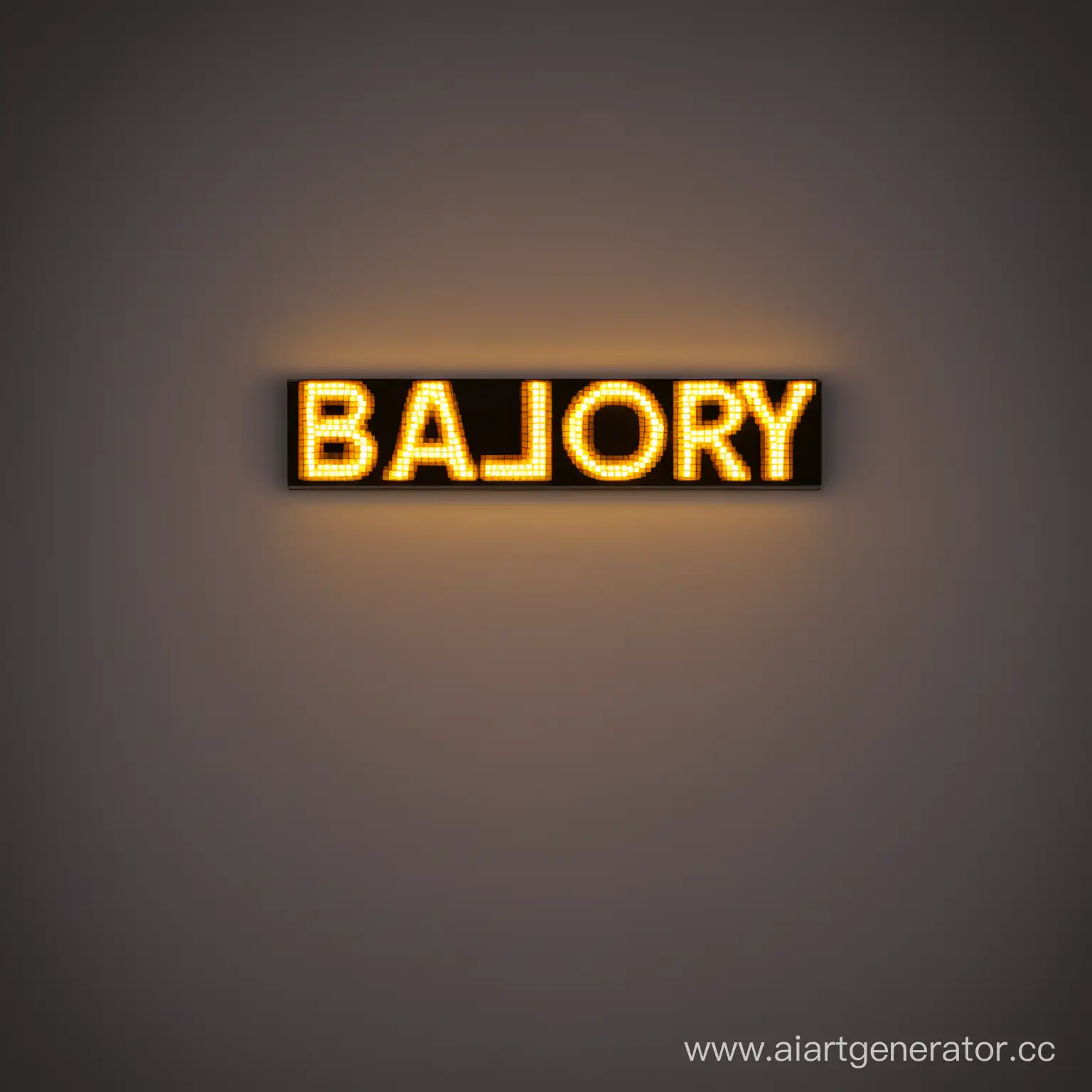 сделай надпись Bajory из сетки с светодиодами