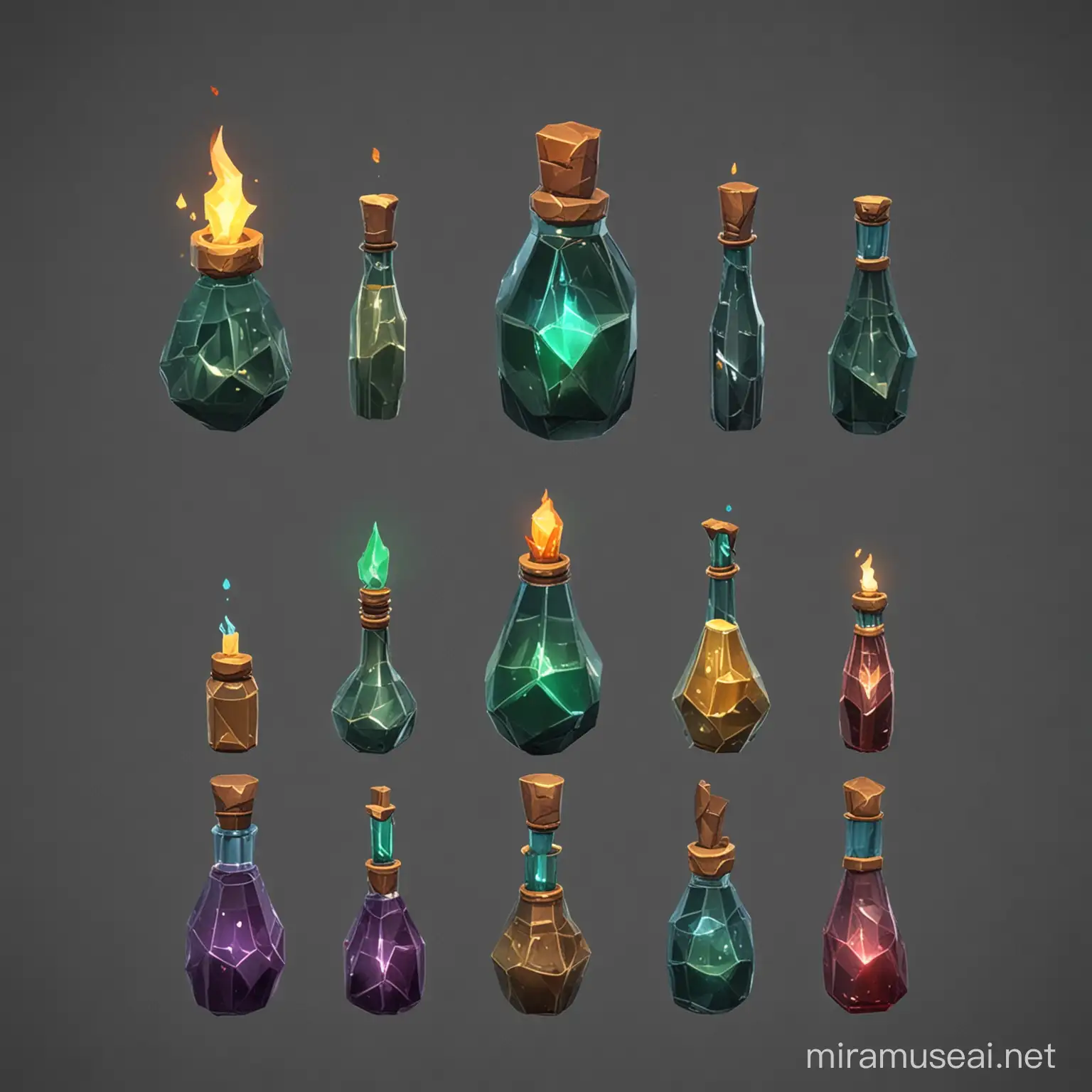 Low Poly GameStyle Potion with Geometric Design