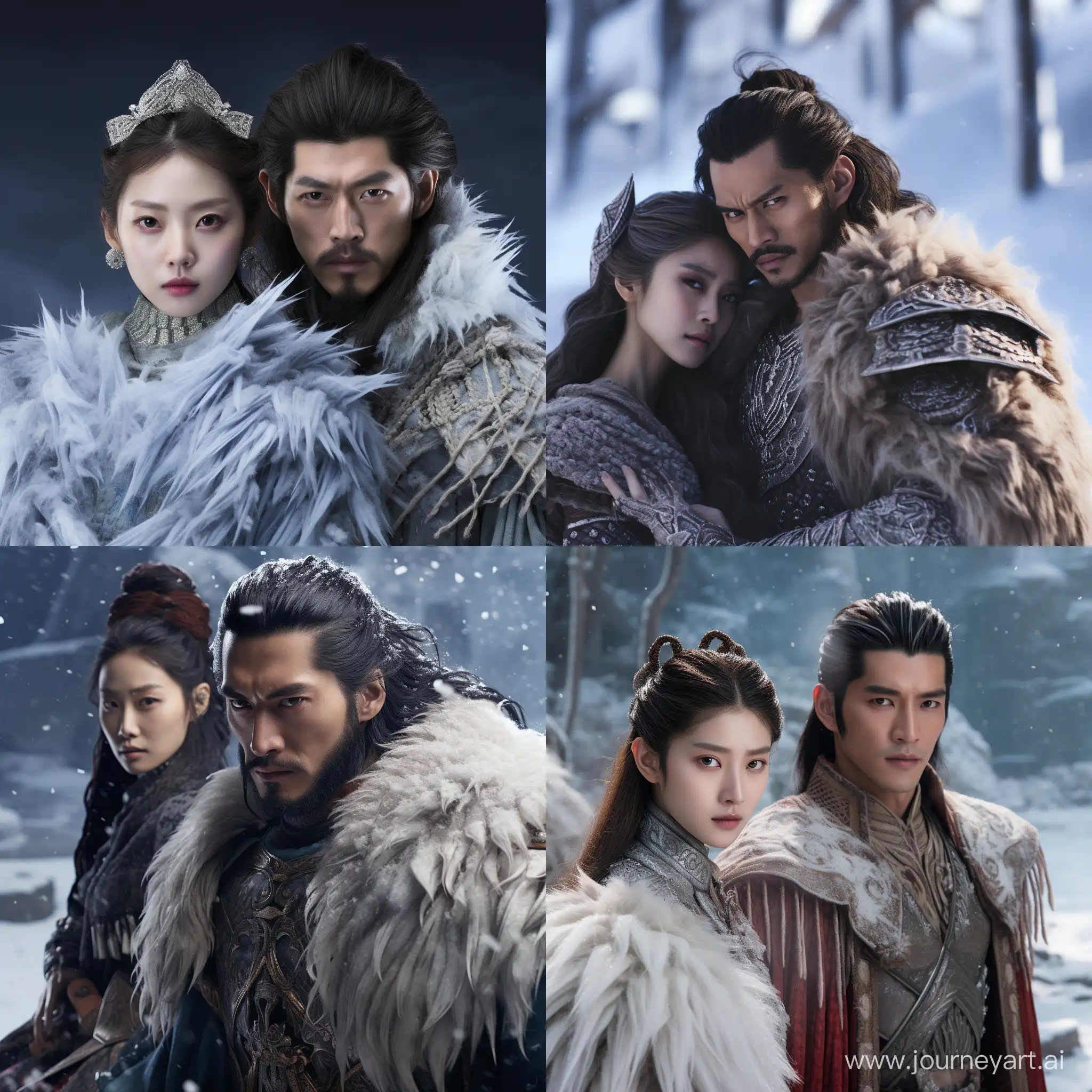 Majestic-Zhao-Ke-Man-and-Hu-Ying-Amidst-Frost-and-Snow