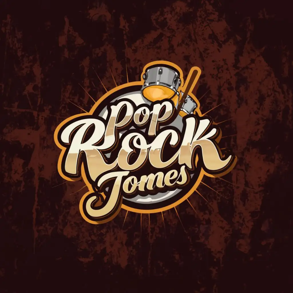 a logo design,with the text "Pop Rock Tones", main symbol:Music band drum guitar,Moderate,be used in Entertainment industry,clear background